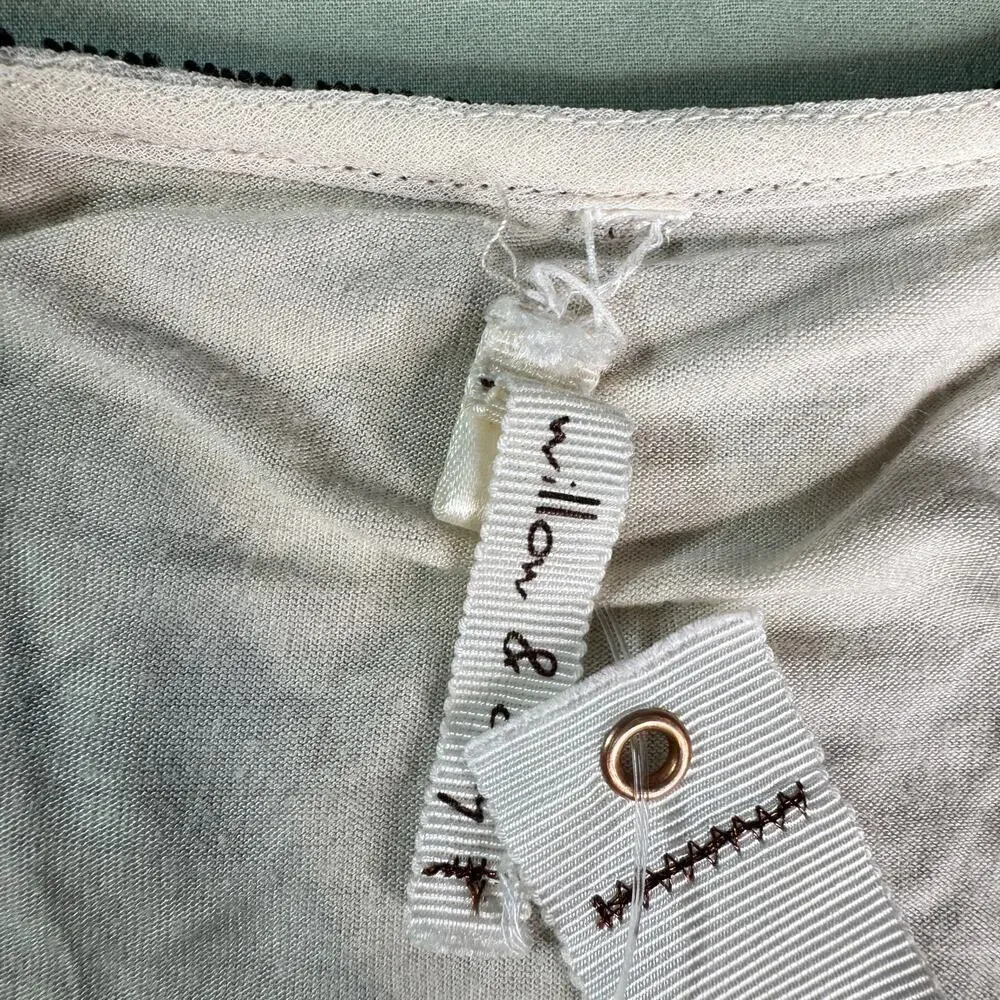 Willow & Clay Anthropologie Women's sz 4 Beaded Mini Skirt Lined Neutral Colors